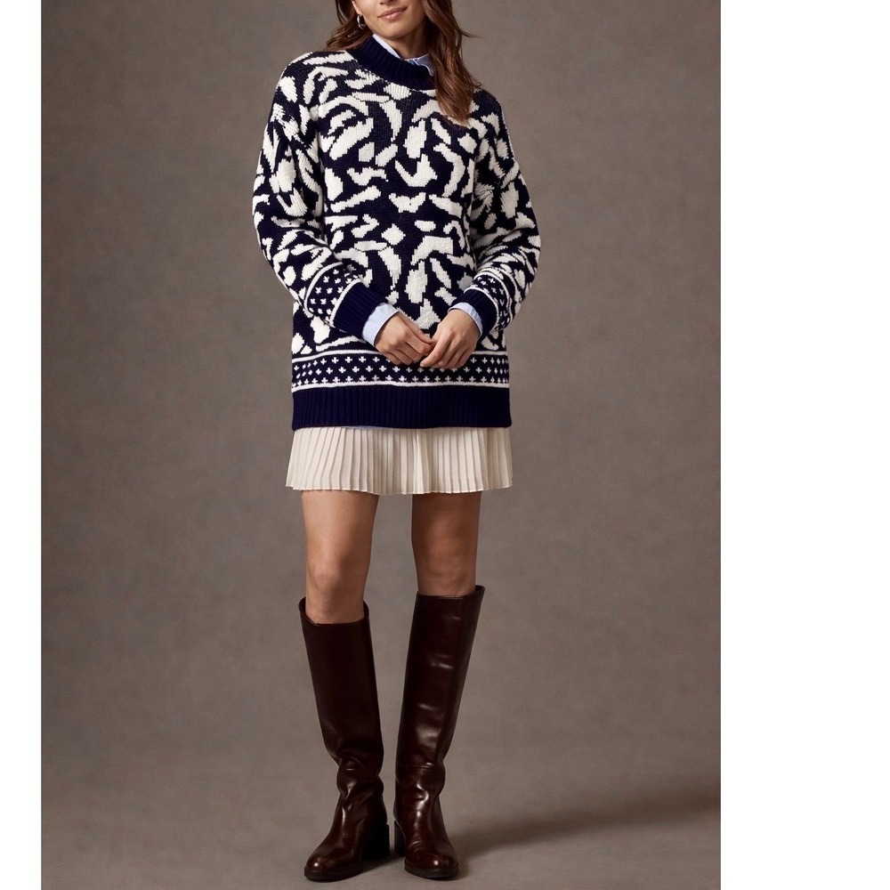 Vintage Corinna 80's Blue/White Abstract Sweater